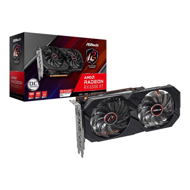 ASRock Phantom Gaming D Radeon RX 6500 XT 4GB OC (90-GA3DZZ-00UANF) (90GA3DZZ00UANF)