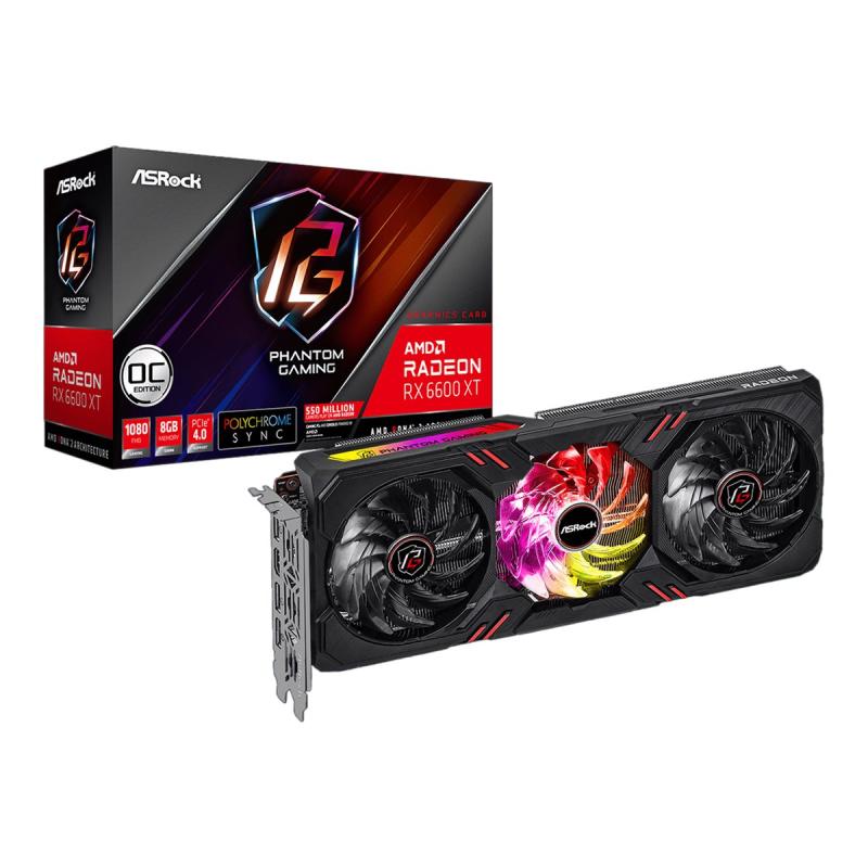 ASRock Phantom Gaming D Radeon RX 6600 XT 8GB OC (90-GA2QZZ-00UANF) (90GA2QZZ00UANF)