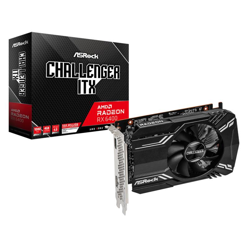 ASRock Radeon RX 6400 Challenger ITX 4GB (90-GA3CZZ-00UANF) (90GA3CZZ00UANF)