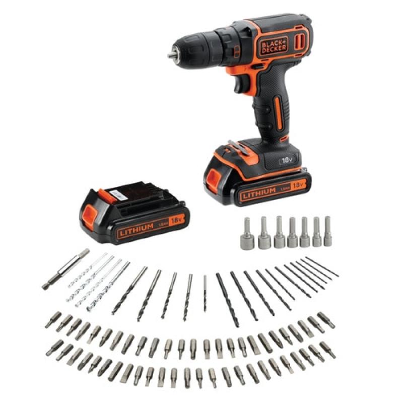 Black Schwarz & Decker Akku-Bohrschrauber AkkuBohrschrauber 18Volt (BDCDC18BAFC)
