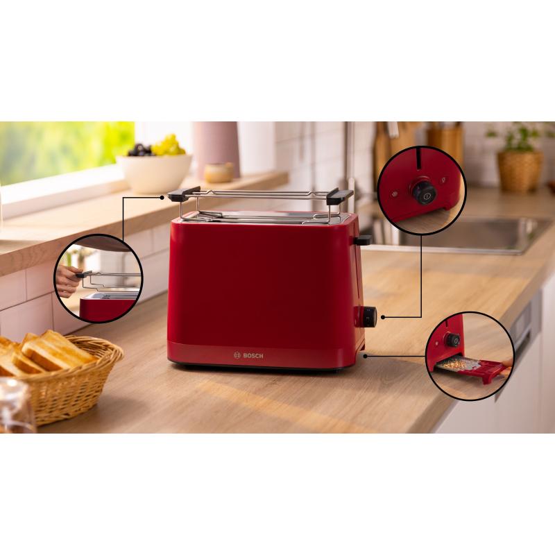 Bosch Toaster 2-Slice 2Slice red (TAT3M124)