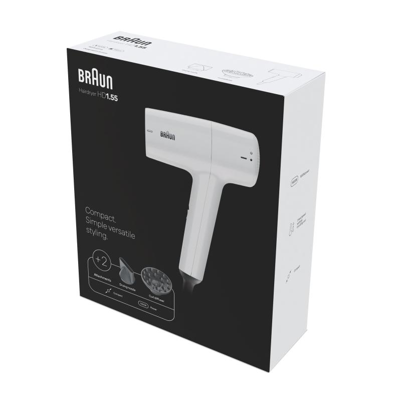Braun Haircare Hairdryer HD1 55 Braun Haircare55 Braun Haircare 55 white 1 800W Braun Haircare800W Braun Haircare 800W (BRHD155E)