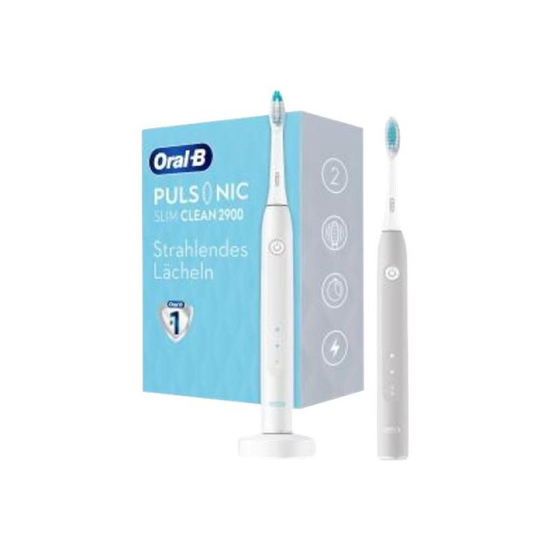 Braun Oral-B OralB Toothbrush Pulsonic Slim Clean 2900 with 2nd handle white grey (305354)