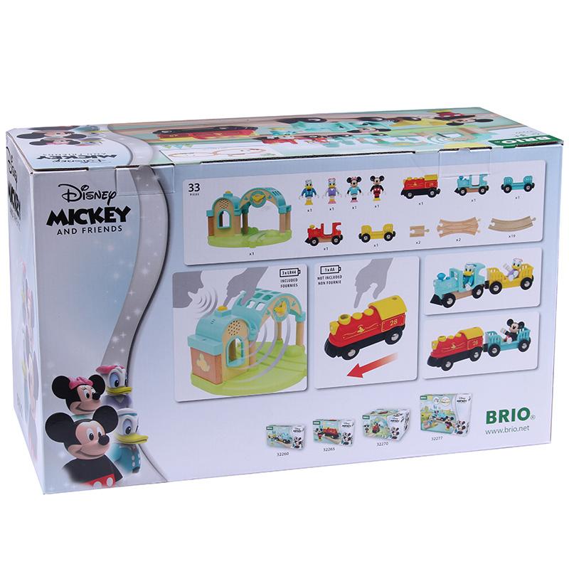 BRIO World Micky Maus Set -Holzeisenbahn Holzeisenbahn inklusive Bahnhof (32292)