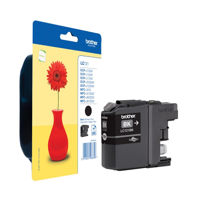Brother Ink LC 121 Black Schwarz 0,3k (LC121BK)