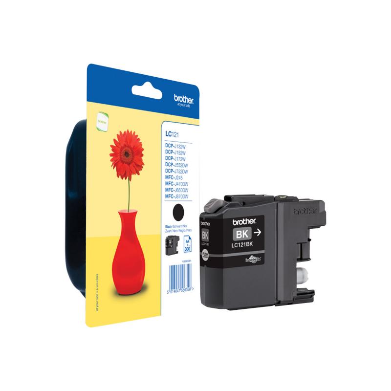 Brother Ink LC 121 Black Schwarz 0,3k (LC121BK)