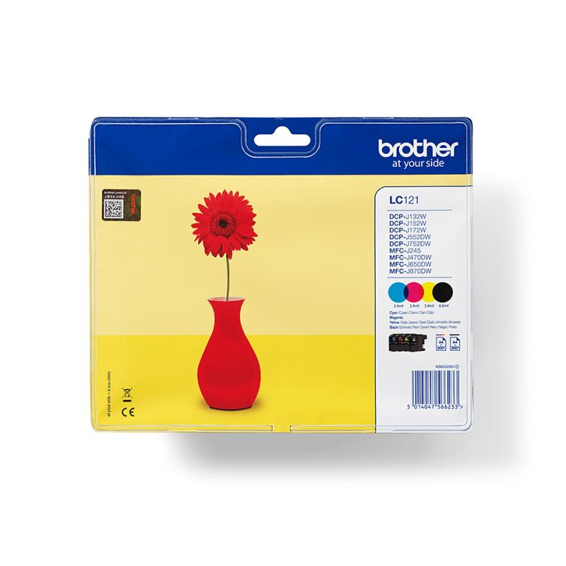 Brother Ink LC 121 Rainbow Pack (LC121VALBPDR)