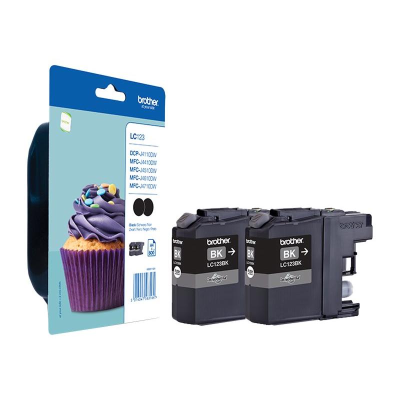 Brother Ink LC 123 Black Schwarz Twin-Pack TwinPack (LC123BKP2DR)