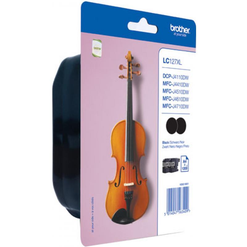 Brother Ink LC 127XL Black Schwarz Twin-Pack TwinPack (LC127XLBKBP2DR)