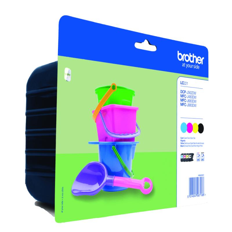 Brother Ink LC 221 Multipack mit Alarm (LC221VALBPDR)