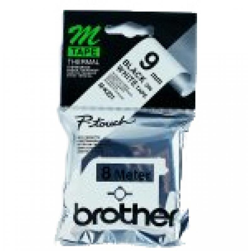 Brother Schriftbandkassette M-K221 MK221 9mm, weiß schwarz (MK221BZ)