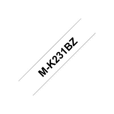 Brother Schriftbandkassette M-K231 MK231 White Black (MK231BZ)