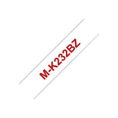 Brother Schriftbandkassette M-K232 MK232 White Red (MK232BZ)
