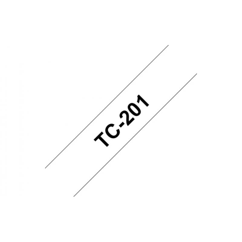 Brother TC-Schriftbandkassette TCSchriftbandkassette TC-201 TC201 White Black (TC201)