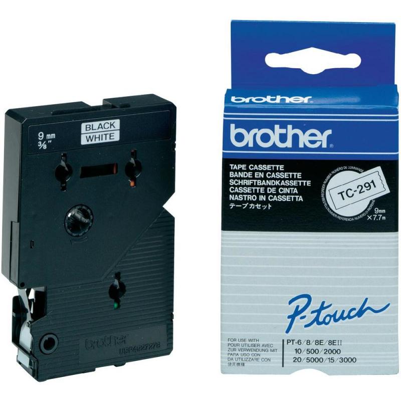 Brother TC-Schriftbandkassette TCSchriftbandkassette TC-291 TC291 White Black (TC291)