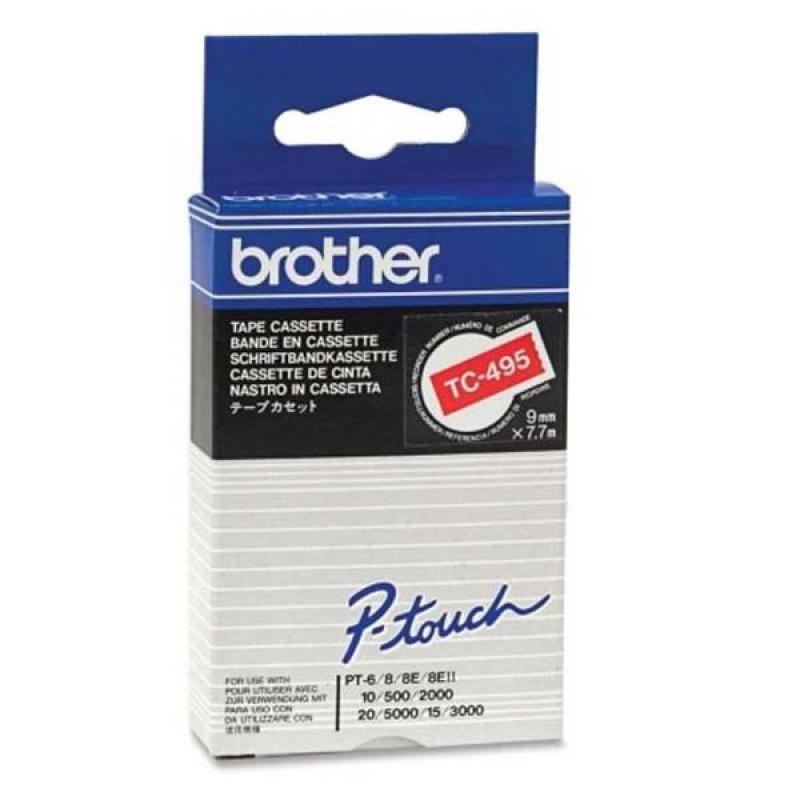 Brother TC-Schriftbandkassette TCSchriftbandkassette TC-495 TC495 Red White (TC495)