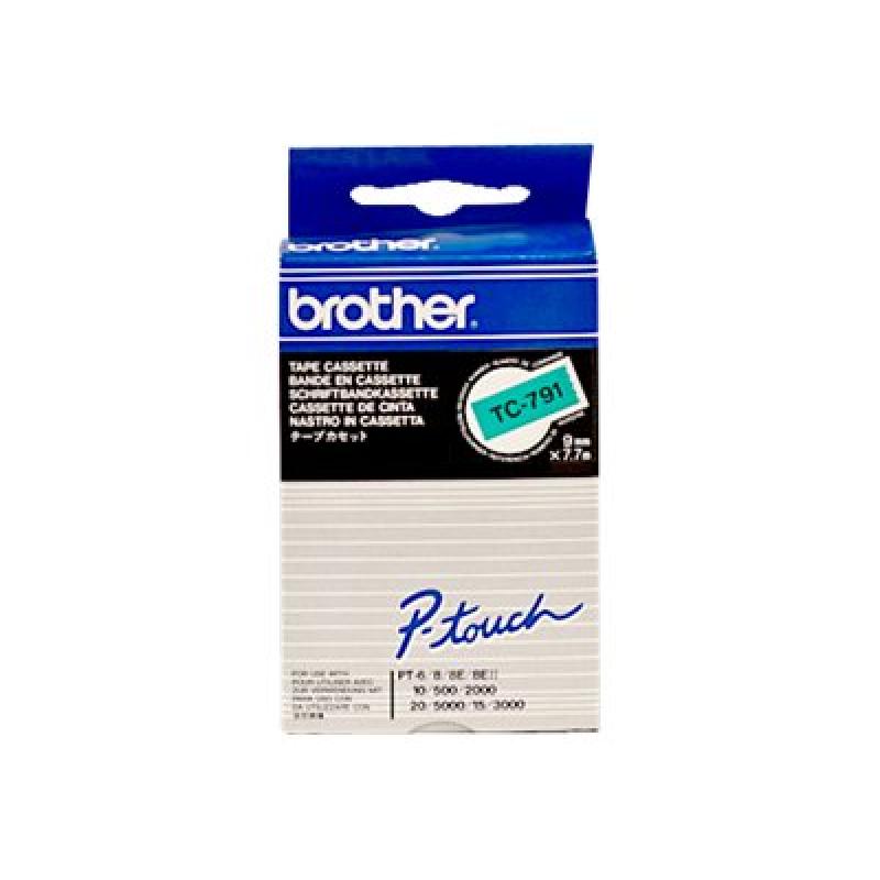Brother TZ-Schriftbandkassette TZSchriftbandkassette TC-791 TC791 Green Black (TC791)
