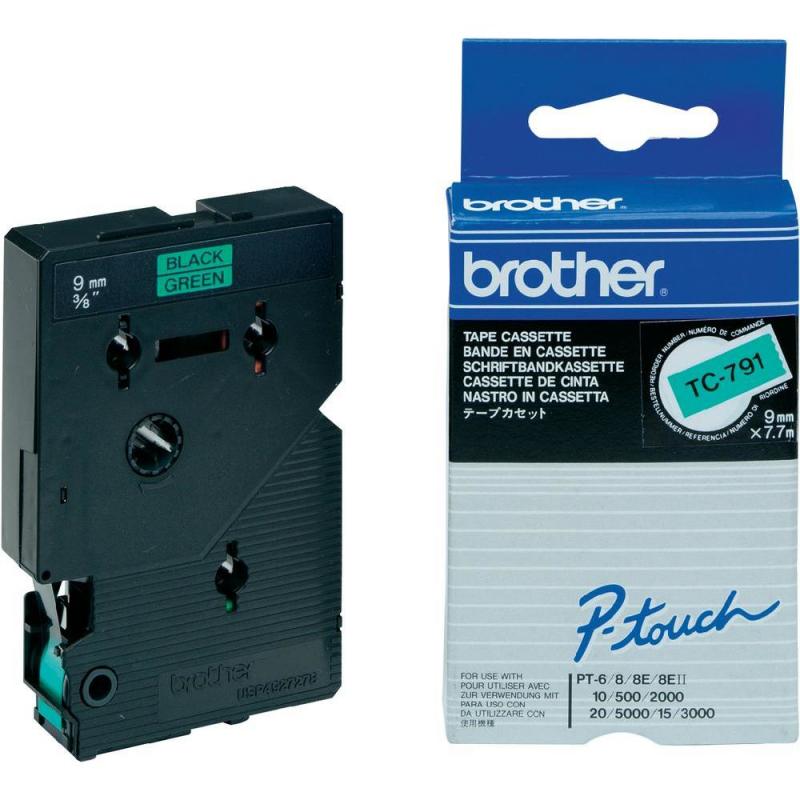Brother TZ-Schriftbandkassette TZSchriftbandkassette TC-791 TC791 Green Black (TC791)