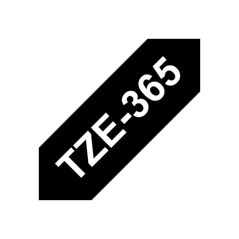 Brother TZe-365 TZe365 Weiß auf Schwarz Rolle (3,6 cm x 8 m)
