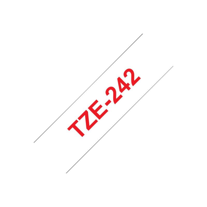 Brother TZE-Schriftbandkassette TZESchriftbandkassette TZe-242 TZe242 White Red (TZE242)