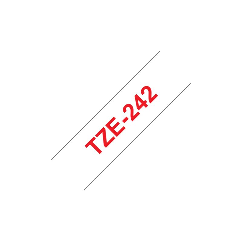 Brother TZE-Schriftbandkassette TZESchriftbandkassette TZe-242 TZe242 White Red (TZE242)