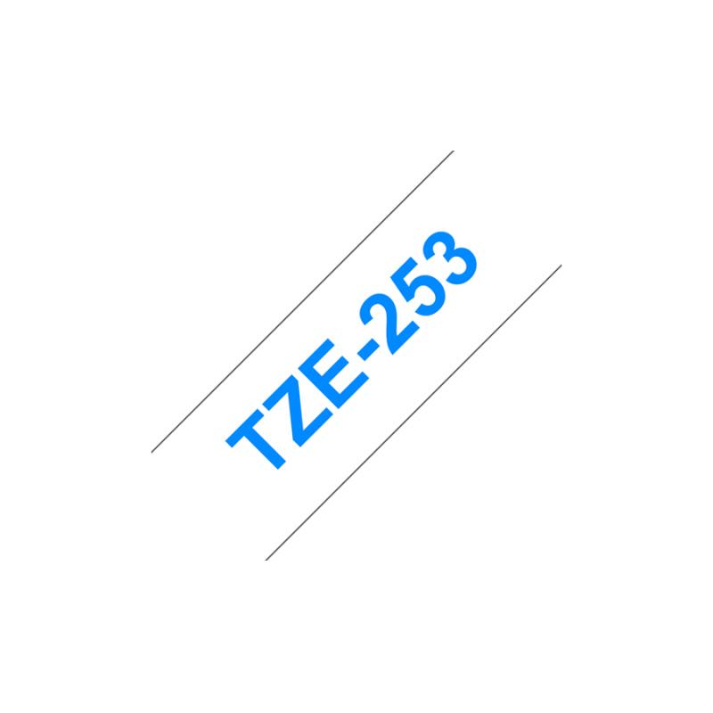 Brother TZE-Schriftbandkassette TZESchriftbandkassette TZe-253 TZe253 White Blue (TZE253)