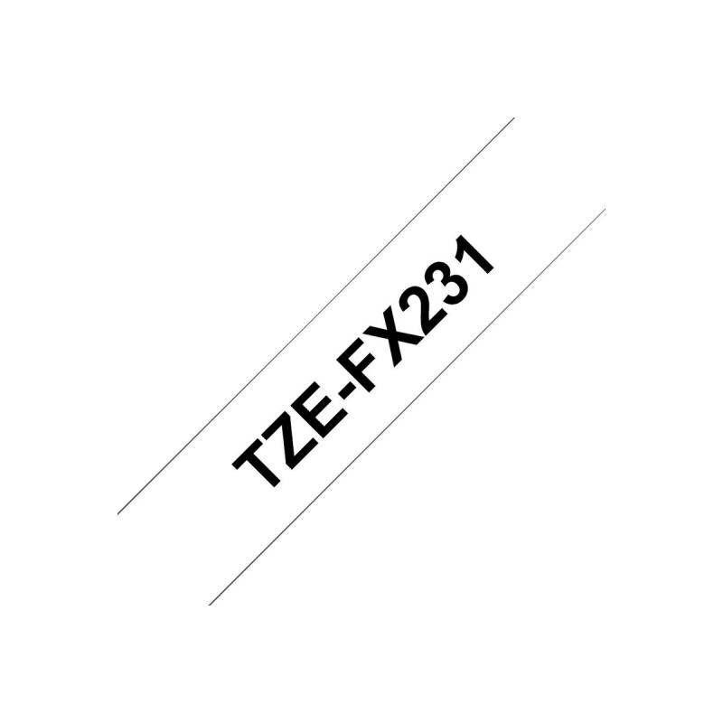 Brother TZE-Schriftbandkassette TZESchriftbandkassette TZe-FX231 TZeFX231 White Black (TZE-FX231) (TZEFX231)