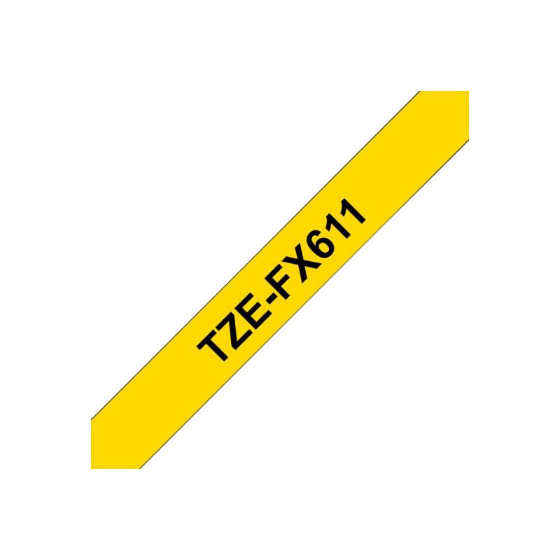 Brother TZE-Schriftbandkassette TZESchriftbandkassette TZe-FX611 TZeFX611 Yellow Black (TZEFX611)