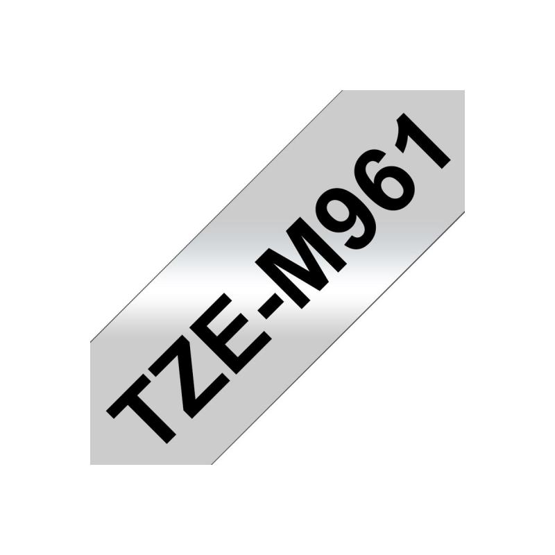 Brother TZE-Schriftbandkassette TZESchriftbandkassette TZe-M961 TZeM961 Silber-Metallic Schwarz SilberMetallic Schwarz (TZEM961)