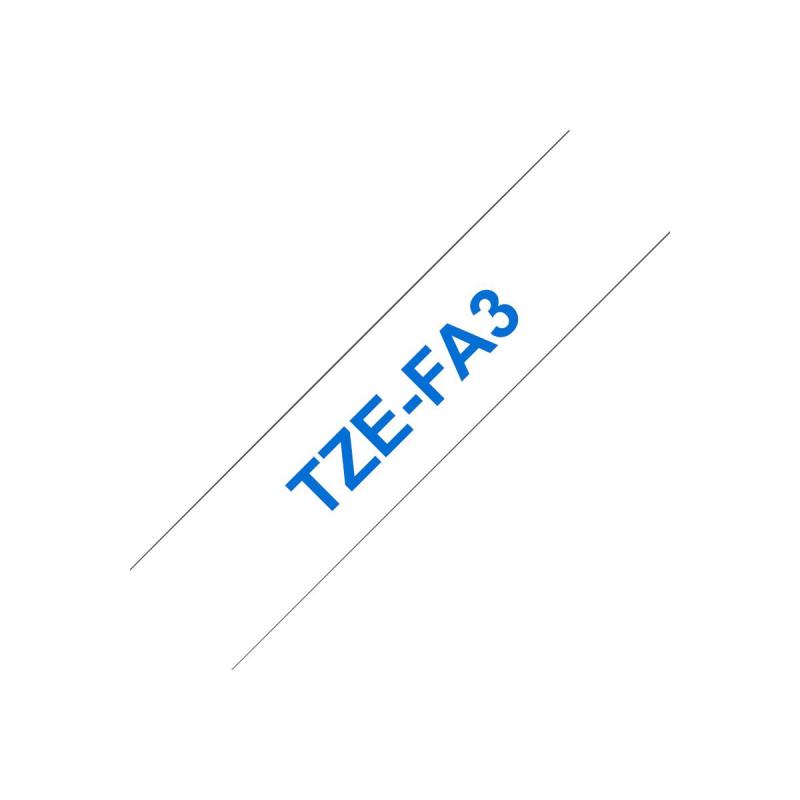 Brother TZE-Textilband TZETextilband TZe-FA3 TZeFA3 White Blue (TZEFA3)
