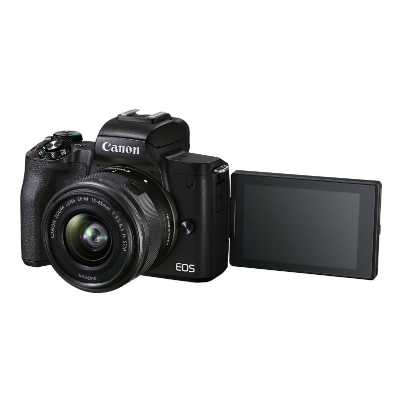 Canon Camera Kit EOS M50 Mark II with EF-M EFM 15-45mm 1545mm f 3 5-6 3 f 3 56 3 Canon5-6 Canon 5-6 IS STM (4728C007)
