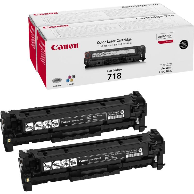 Canon Cartridge 718 Black Schwarz Twin Pack (2662B005)