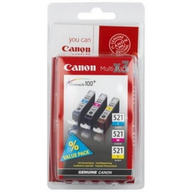 Canon Ink CLI-521 CLI521 Multipack C M Y (2934B010)