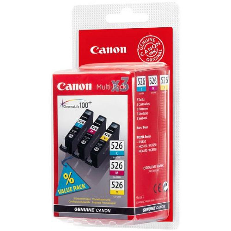 Canon Ink CLI-526 CLI526 Multipack C M Y (4541B009)