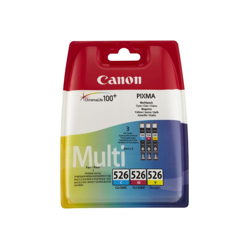 Canon Ink CLI-526 CLI526 Multipack C M Y (4541B009)