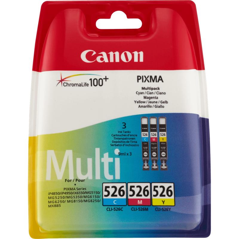 Canon Ink CLI-526 CLI526 Multipack C M Y (4541B012)