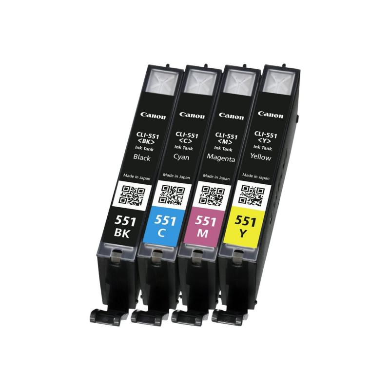 Canon Ink CLI-551 CLI551 Multipack C M Y BK Blister mit Alarm (6509B008)