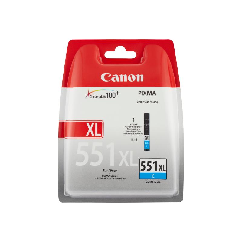 Canon Ink CLI-551XL CLI551XL Cyan Blister mit Alarm (6444B004)