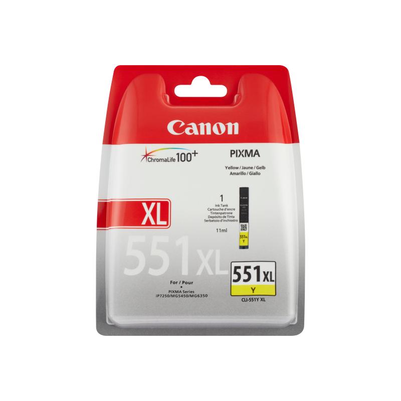 Canon Ink CLI-551XL CLI551XL Yellow Gelb Blister mit Alarm (6446B004)