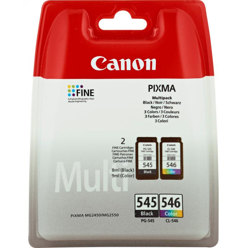Canon Ink PG-545 CL-546 PG545 CL546 Multipack Blister mit Alarm (8287B006)