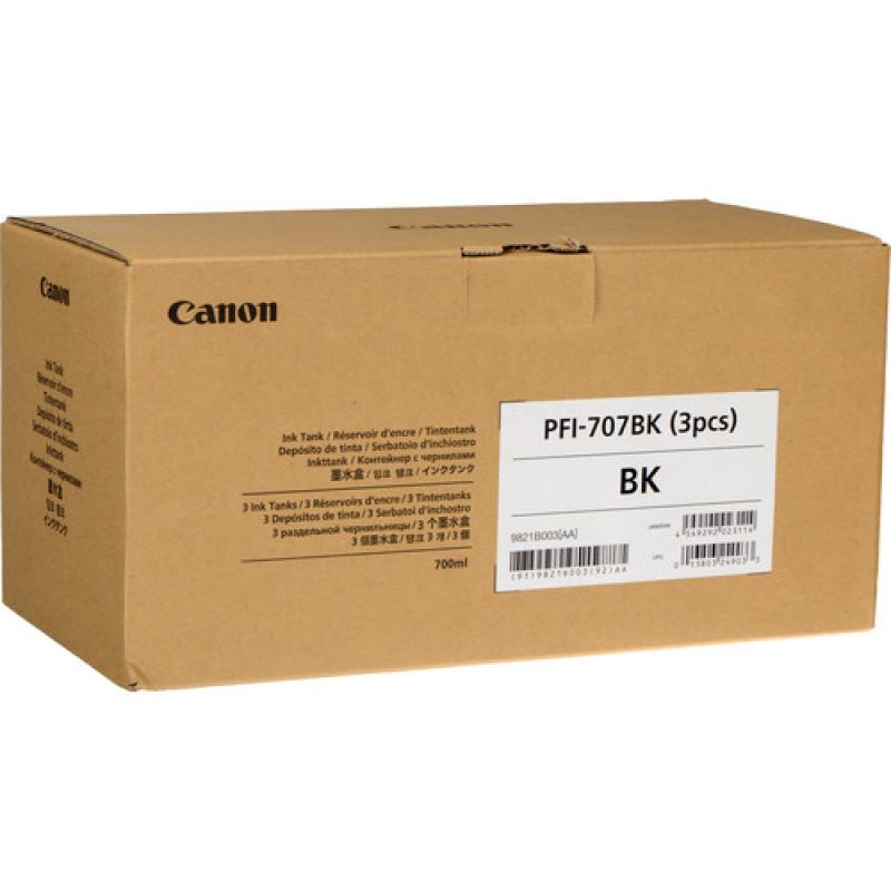 Canon PFI-707 PFI707 BK 3er-Pack 3erPack 700 ml Schwarz (9821B003)