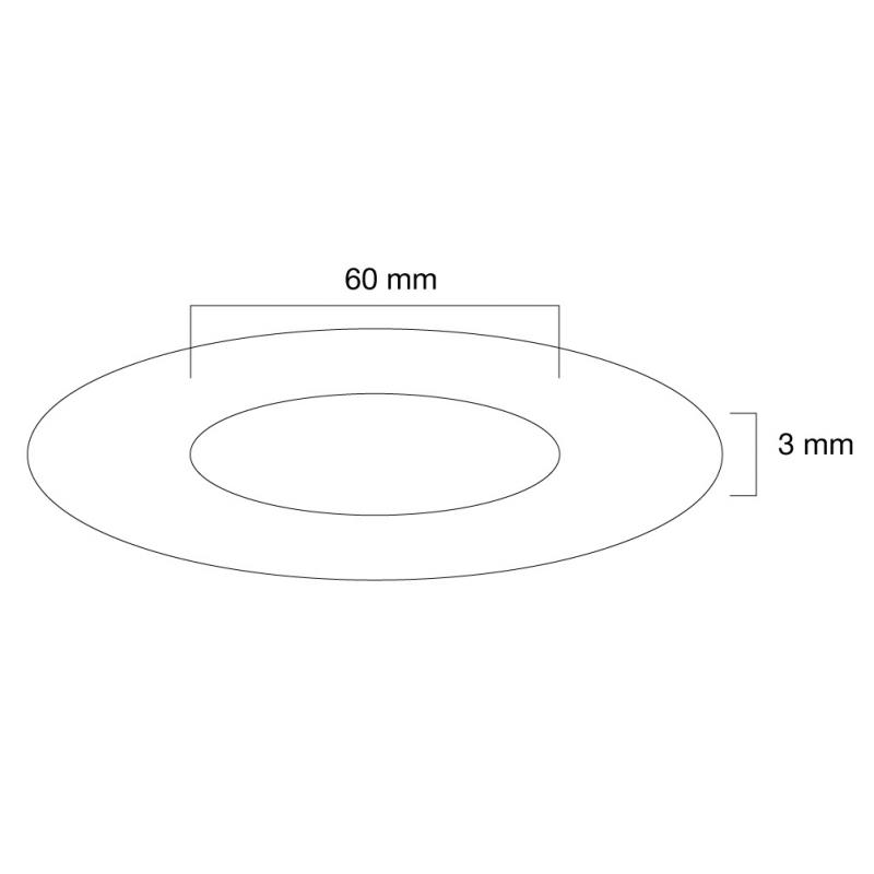 Ceiling cover for FPMA-C200 C400SILVER PLASMA-C100, FPMAC200 C400SILVER PLASMAC100, 60 mm FPMA-CRW6 FPMACRW6 (FPMA-CRW6)
