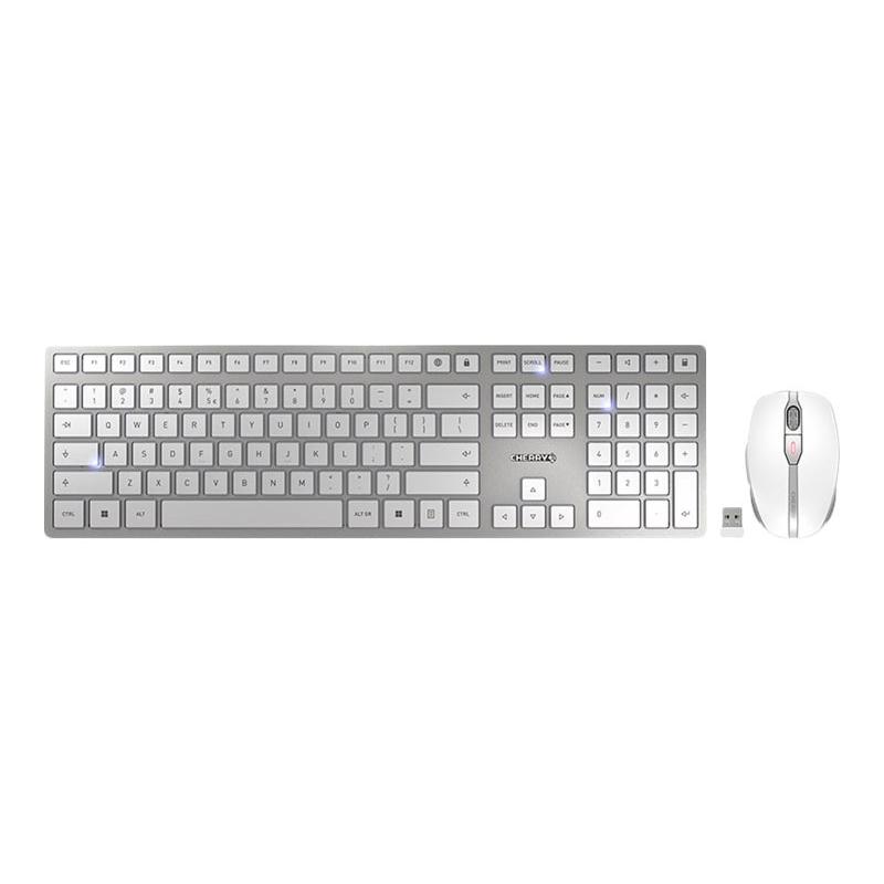 Cherry Keyboard Mouse-Set Keyboard MouseSet DW 9000 SLIM wireless white silver EU-Layout EULayout (JD-9000EU-1) (JD9000EU1)
