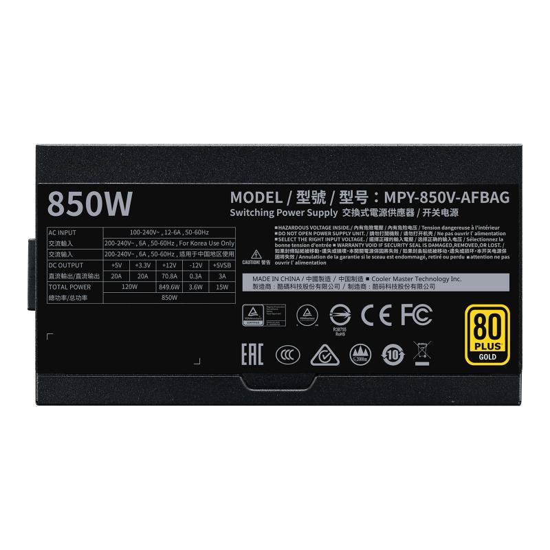 Cooler Master PSU V Series V850 Gold V2 (MPY-850V-AFBAG-EU) (MPY850VAFBAGEU)