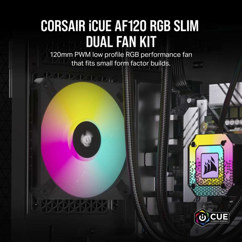Corsair Cooler AF Series iCUE AF120 RGB Slim Black Schwarz double pack (CO-9050163-WW) (CO9050163WW)