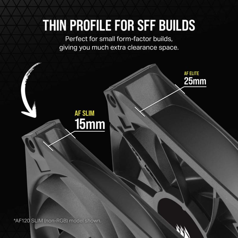 Corsair Cooler AF Series iCUE AF120 RGB Slim Black Schwarz double pack (CO-9050163-WW) (CO9050163WW)
