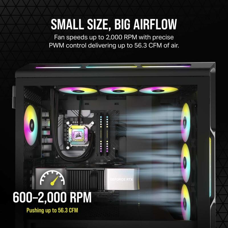 Corsair Cooler AF Series iCUE AF120 RGB Slim Black Schwarz double pack (CO-9050163-WW) (CO9050163WW)