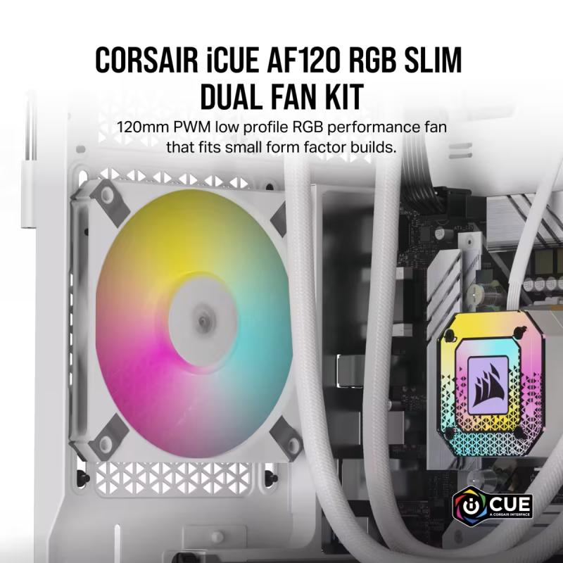 Corsair Cooler AF Series iCUE AF120 RGB Slim White double pack (CO-9050165-WW) (CO9050165WW)