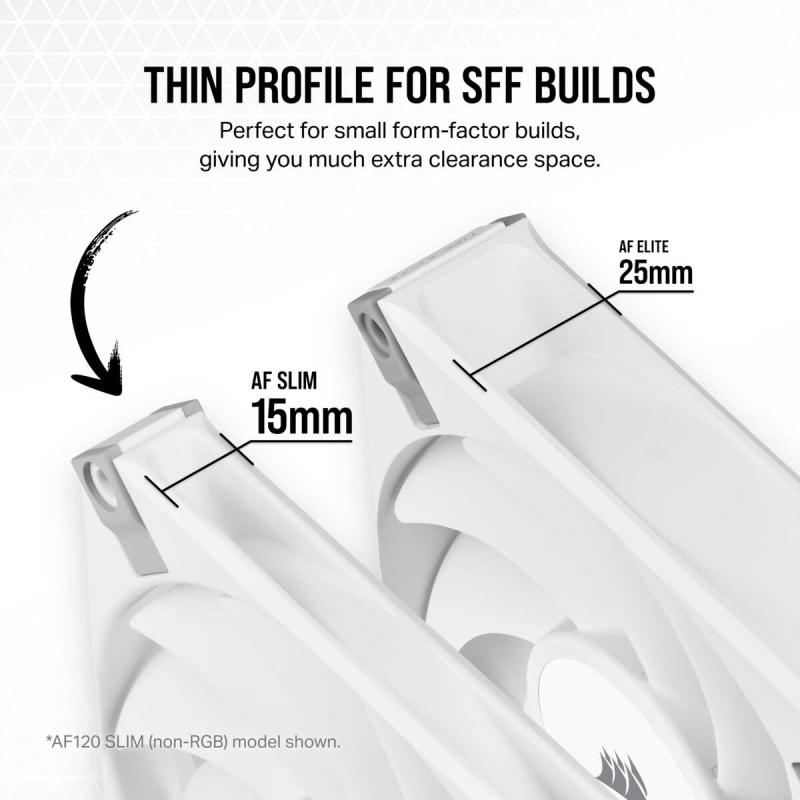 Corsair Cooler AF Series iCUE AF120 RGB Slim White double pack (CO-9050165-WW) (CO9050165WW)