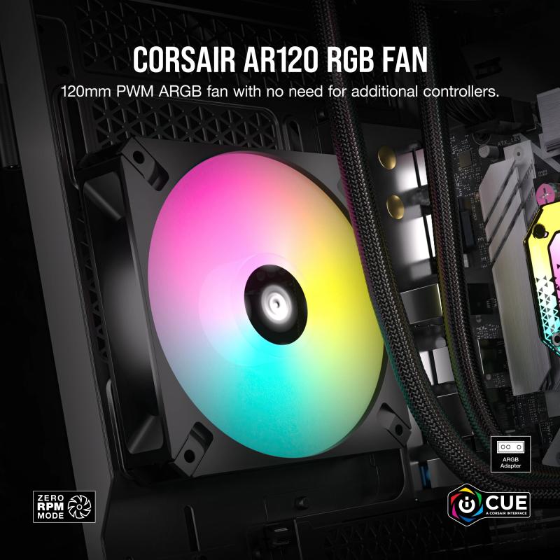 Corsair Cooler AR Series iCUE AR120 Digital RGB Black Schwarz single pack (CO-9050166-WW) (CO9050166WW)